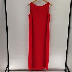 Cynthia Howie for Maggy Boutique Solid Red Maxi Dress size 12 Sleeveless Zip Up